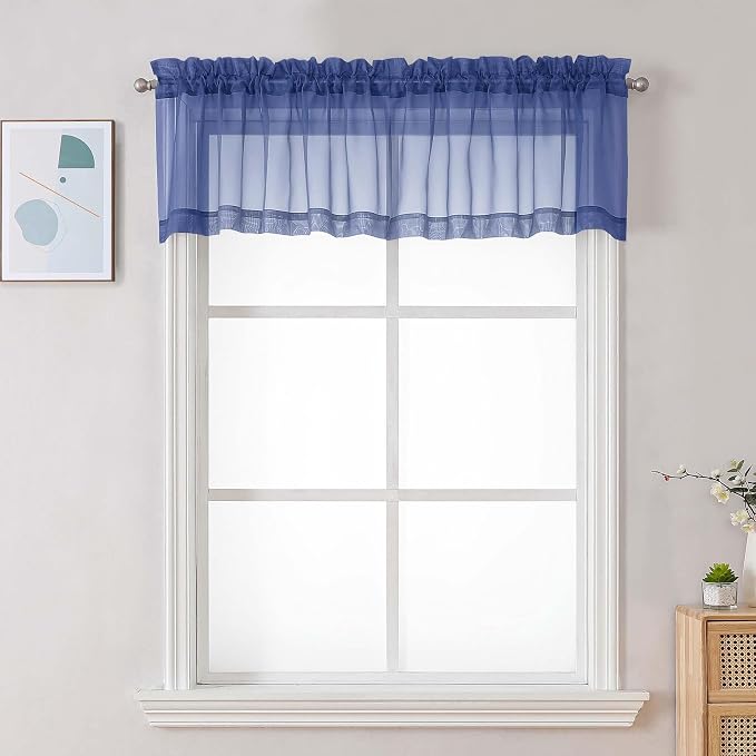 Chyhomenyc Royal Blue Sheer Valances by Chyhomenyc