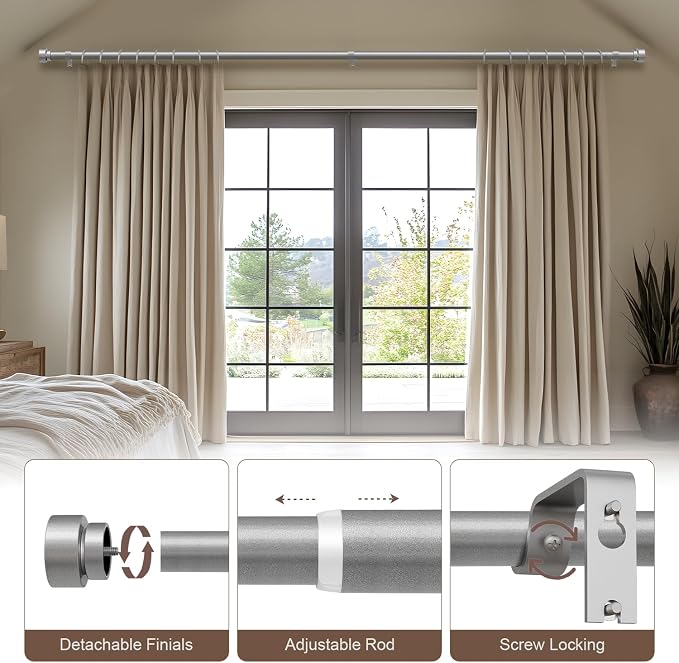 Lootkell Modern Silver Curtain Rods - Image 4