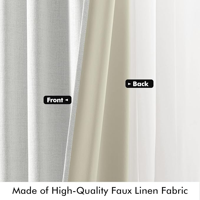MIULEE 100% Blackout Linen Curtains - Image 6