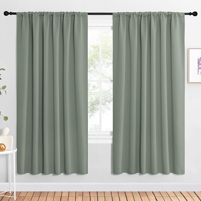 NICETOWN 2 Panels Blackout Curtains, Rod Pocket Window Curtains Room Darkning by NICETOWN