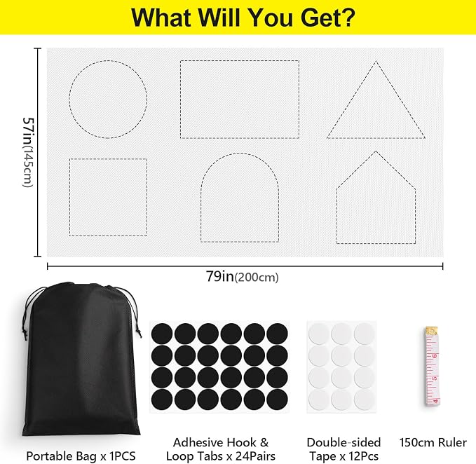 FADOTY Cuttable Blackout Shades Fabric Sheet, Portable 100% Black Out Window - Image 4