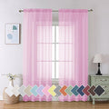 Aiyufeng Light Pink Sheer Curtains 90 Inches Long 2 Panels Set, Semi by Aiyufeng