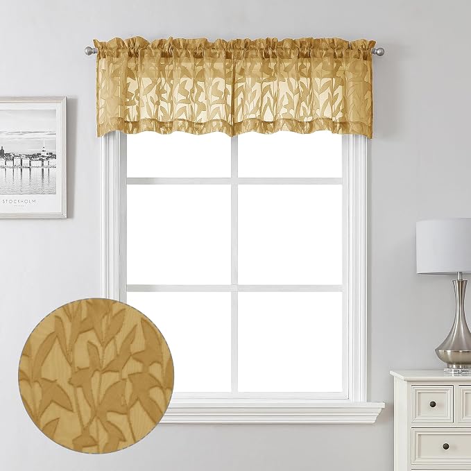 Lecloud Leia Dark Gold Sheer Valance by Lecloud
