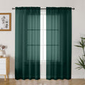 Gwine Hunter Green Sheer Curtains 72 Inches Long 2 Panels Set by Gwine