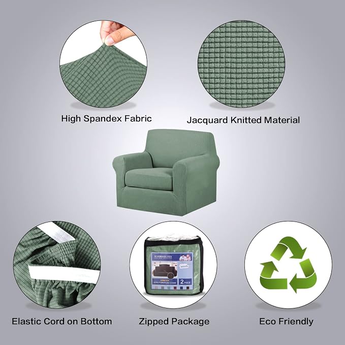 H.VERSAILTEX 2-Pieces Armchair Cover Chair Slipcovers - Image 4