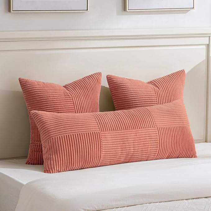 Fancy Homi 2 Packs Coral Decorative Throw Pillow Covers 20x20 Inch - Image 5