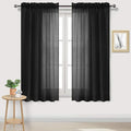DWCN Black Sheer Curtains Semi Transparent Voile Rod Pocket Curtains by DWCN