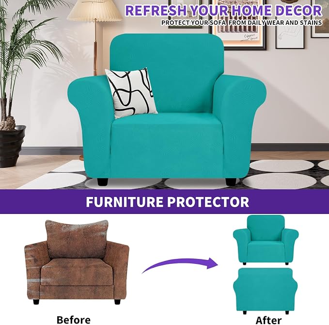 ZNSAYOTX Chair Cover with Arms, New Striped Sofa Chair Covers - Image 2