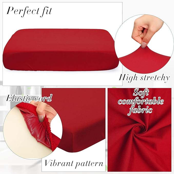 Newwiee 8Pcs Patio Cushion Covers Stretch Outdoor Cushion Cover Replacement - Image 3