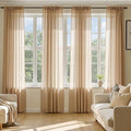 MIULEE Brown Sheer Curtains 63 Inches Long, 4 Panels Set, Rod Pocket Voile by MIULEE