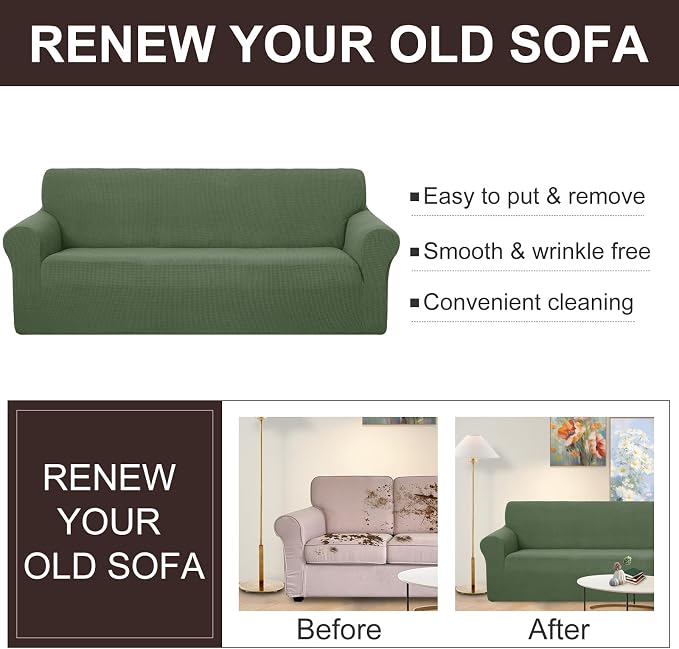 U-NICE HOME Oversized Stretch Loveseat Couch Cover Sofa Covers Washable Sofa - Image 5