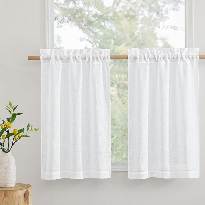 RYB HOME Window Topper Valances 24 inch Length, Privacy Protected Home Decor by RYBHOME