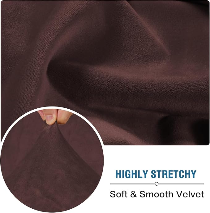 H.VERSAILTEX Velvet Stretch Individual Couch Cushion Cover Plush Slipcover - Image 5