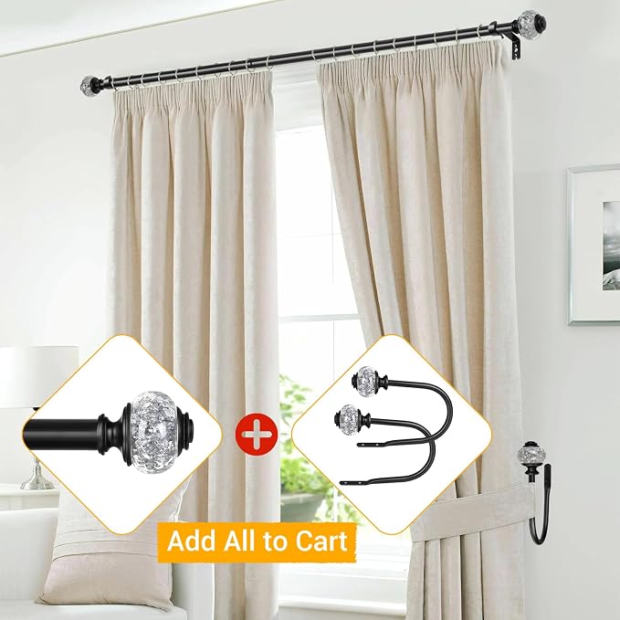 2 Pack Black Curtain Holdbacks, USFOOK Decorative Drapery Tiebacks, Curtain Tie - Image 4