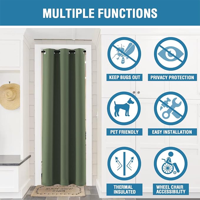 H.VERSAILTEX Doorway Curtain Blackout Closet Door Curtain Room Divider Window - Image 4