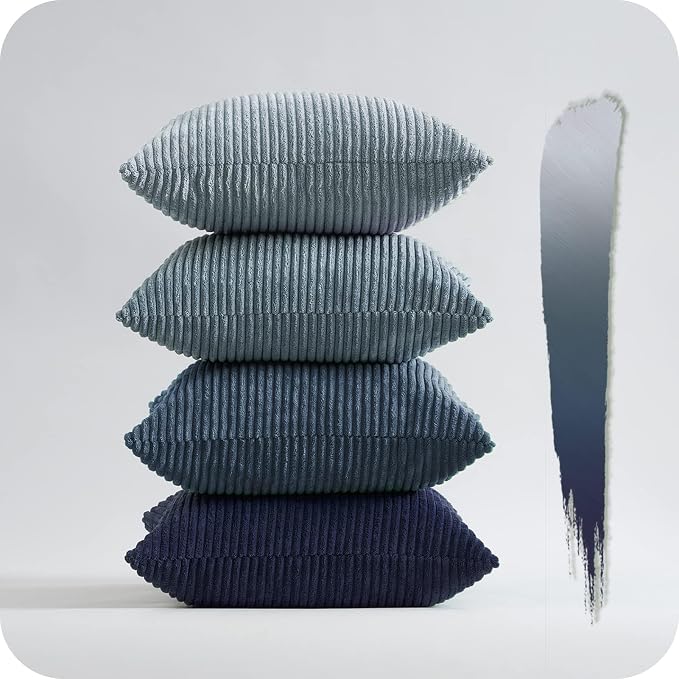Topfinel Decorative Throw Pillow Covers Dark Blue Navy Series, Summer Corduroy - Image 9