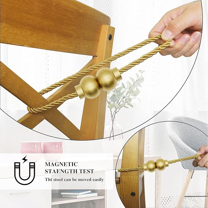 6 Pack Magnetic Curtain Tiebacks Modern Handmade Rope Curtain Tie Backs - Image 5