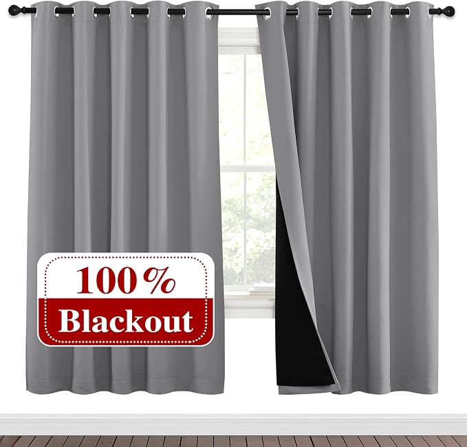 NICETOWN Full Shade Curtain Panels, Pair of Energy Smart & Noise Blocking Out by NICETOWN