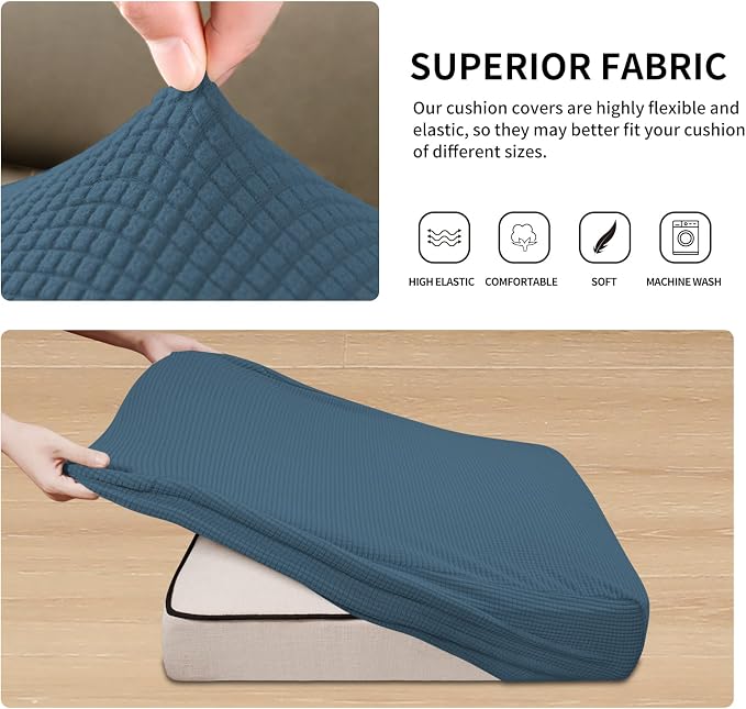 Easy-Going Stretch 3 Pieces Couch Cushion Covers - Image 4