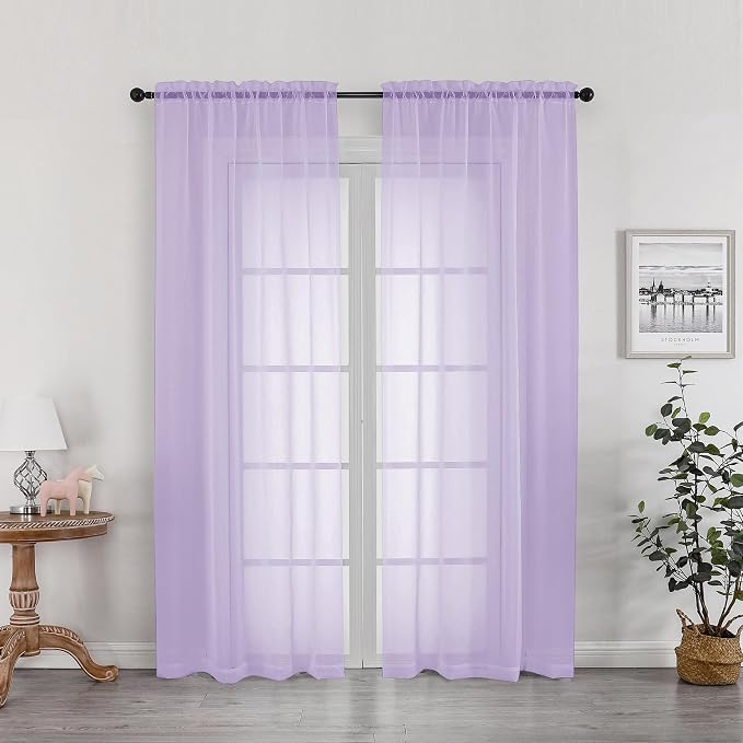 OWENIE Sheer Curtains 78 inches Long by OWENIE