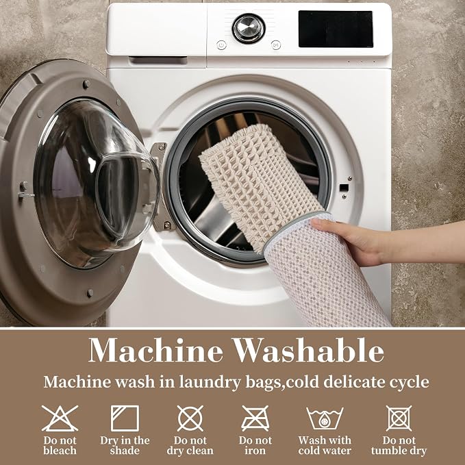 RESARE Waffle Bath Mat for Bathroom, Super Absorbent Bathroom Rugs Non Slip - Image 6