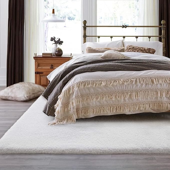ORINOVA White Washable Faux Fur Area Rug - Image 3