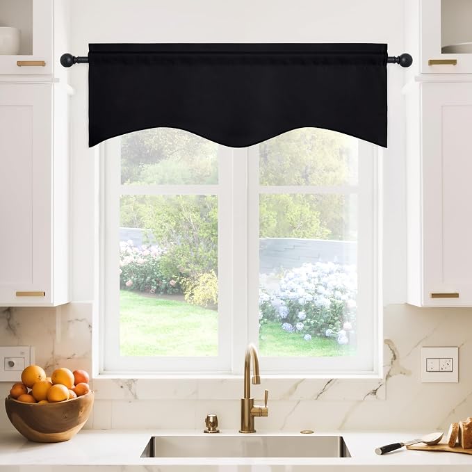 NICETOWN 2 Panels Blackout Valances Farmhouse Kitchen Window Treatment Thermal - Image 2