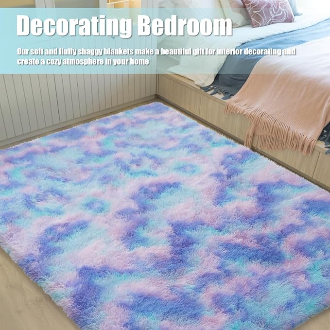 9x12 Fluffy Area Rugs for Living Room, Large Fuzzy Shag Area Rug for Bedroom - Image 3