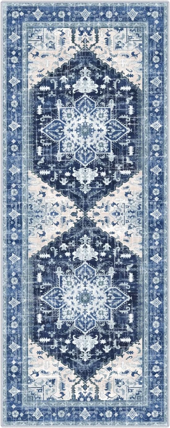 Yamaziot Washable Runner Rug, 2x5 Non-Slip Boho Vintage Hallway Rug Runner - Image 2