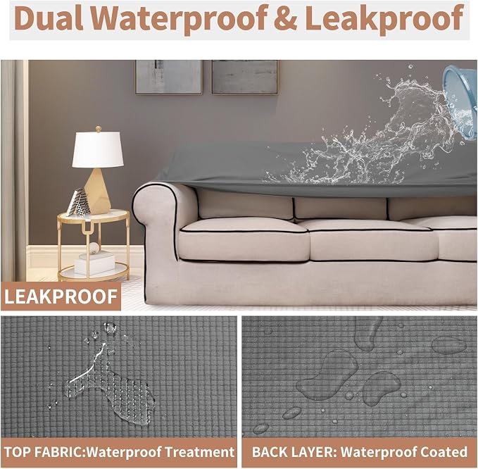 Easy-Going 100% Waterproof Loveseat Couch Cover, Dual Waterproof Sofa Cover - Image 3