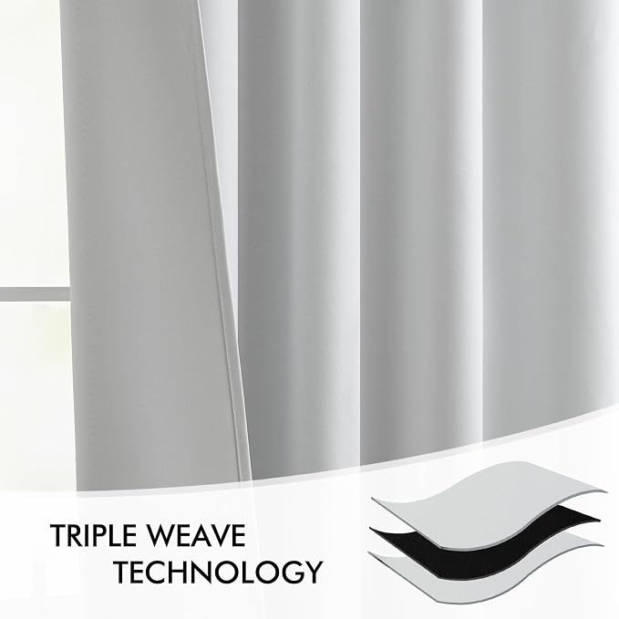 MIULEE Back Tab Light Blocking Curtains 120 Inch Long 2 Panels Set - Image 7