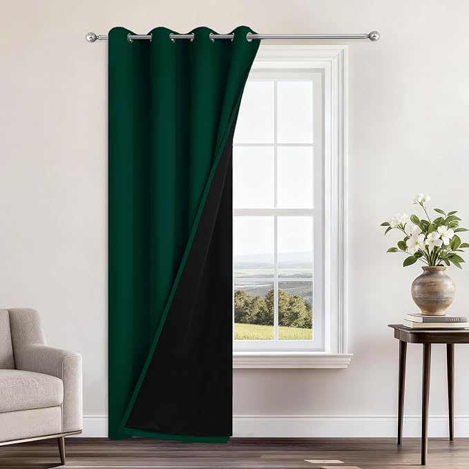Yakamok 100% Blackout Curtains 84 Inches Long, 2 Thick Layers Heat and Full by Yakamok