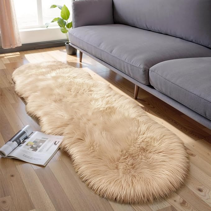 Ciicool Ultra Soft Faux Sheepskin Fur Rug Fluffy Rug - Image 7