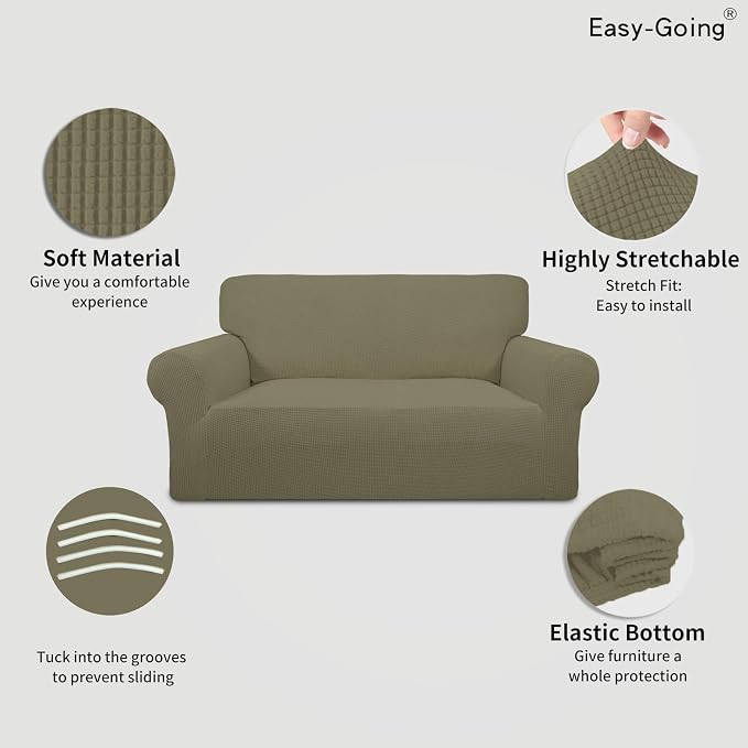 Easy-Going Stretch Loveseat Slipcover 1-Piece Sofa Cover Furniture Protector - Image 3