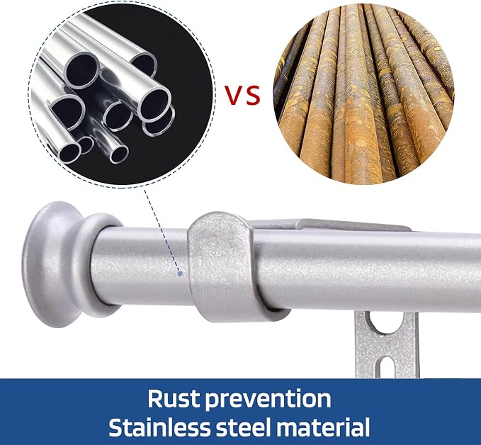 Standard Decorative Window Curtain Rods 30 to 116 Inch, 5/8 Inch Diameter Small - Image 4