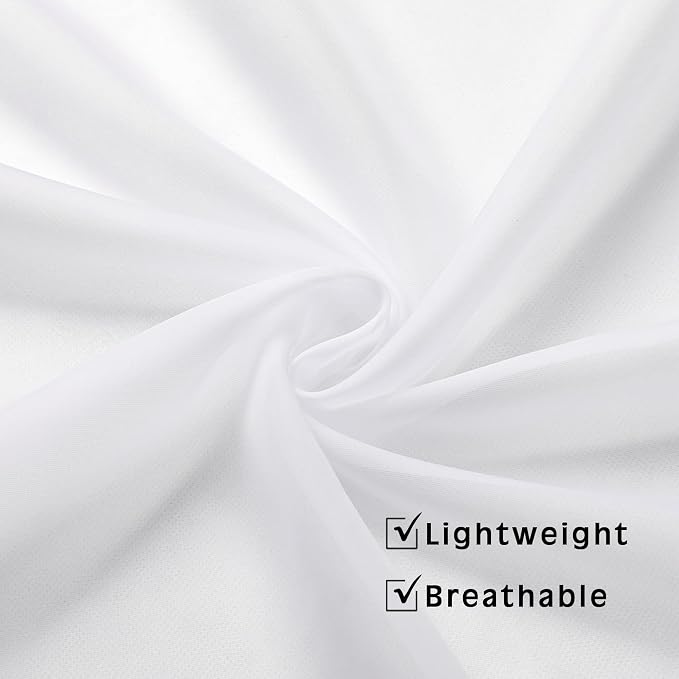 OVZME White Sheer Window Valance Curtains, Light Filtering Kitchen Valances - Image 3