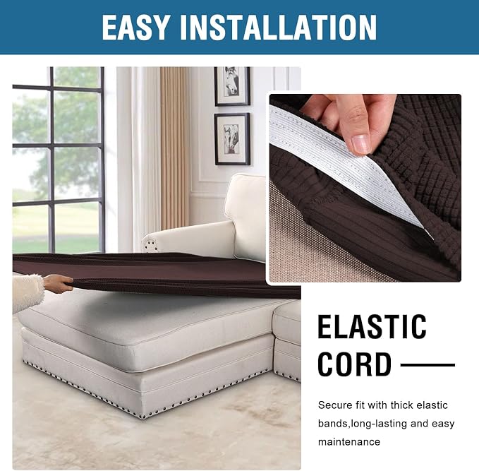 H.VERSAILTEX Super Stretch Individual Chaise Cover Sectional Couch Covers - Image 5
