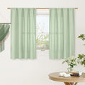 LAMIT 48 Inch Length Linen Curtains 2 Panels, Light Green Soft Faux Linen Light by LAMIT