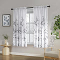 HOMEIDEAS Non-See-Through Light Grey and White Privacy Sheer Curtains 52 X 63 by HOMEIDEAS