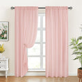 HOMEIDEAS Non-See-Through Blush Pink Privacy Sheer Curtains, 52 X 96 Inches by HOMEIDEAS