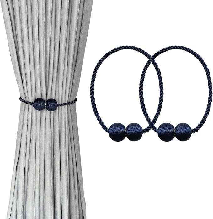 Melaluxe 2 Pack Magnetic Curtain Tiebacks, Decorative Curtain Holdbacks by Melaluxe