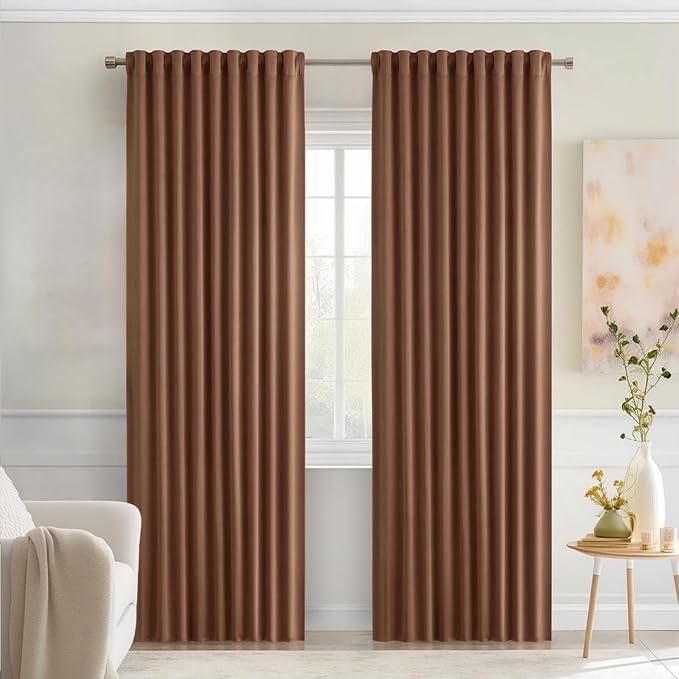 MIULEE Back Tab Blackout Curtains 90 Inch Long 2 Panels Set by MIULEE