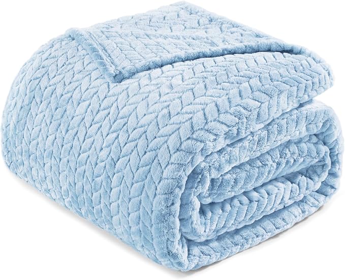 Exclusivo Mezcla Light Blue Fleece King Size Blanket by ExclusivoMezcla