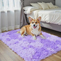 Small Rug Throw Rugs for Bedroom, Mini Area Rug, Fluffy Purple Carpet, by Junhejiamei