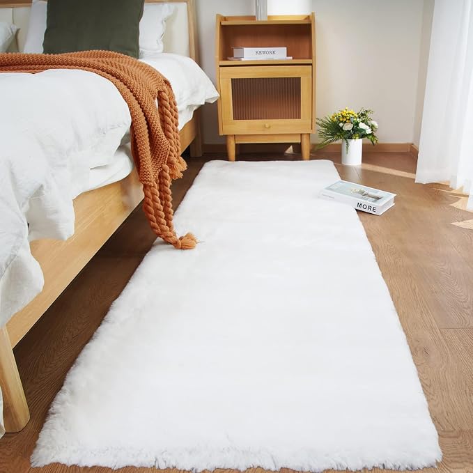 Ghouse Ultra Soft Faux Rabbit Fur Rug, Machine Washable Area Rugs by Ghouse