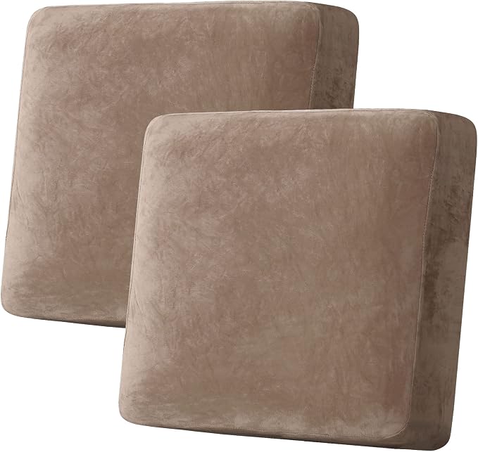 H.VERSAILTEX Velvet Stretch Couch Cushion Cover Plush Cushion Slipcover by HVERSAILTEX