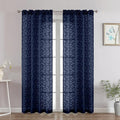 Chyhomenyc Navy Blue Sheer Curtains 72 Inches Long 2 Panels Set, Light by Chyhomenyc