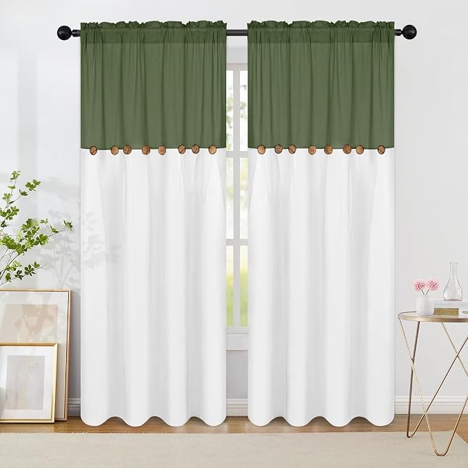 FRAMICS Farmhouse Cotton Linen Curtains by FRAMICS