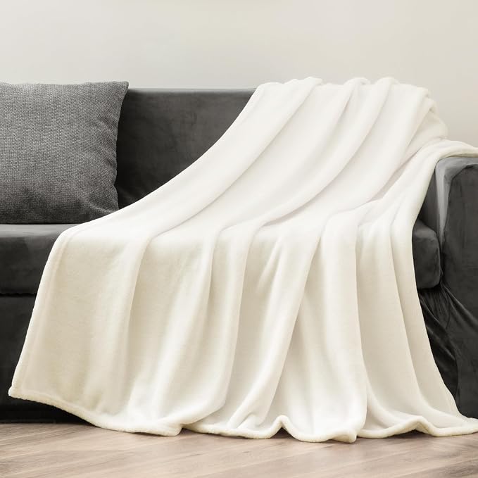 BEDELITE Fleece Blanket Cream Throw Blanket - Image 6
