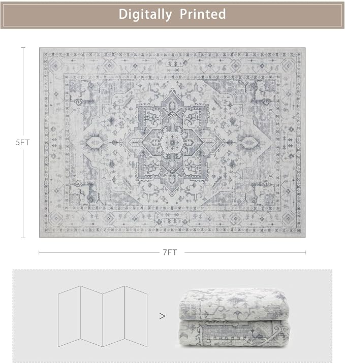 Srugn Area Rugs 5x7 Washable Area Rugs - Image 2